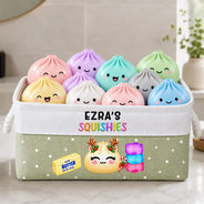 Christmas,Gift For Kids,Icon,Playful,Top Market - Gift For Kids - Personalized Name Squishy Hunting Treasure Storage Basket