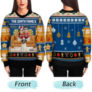 Happy,Family,Christmas - Gingerbread Family - Personalized Unisex Ugly Sweater