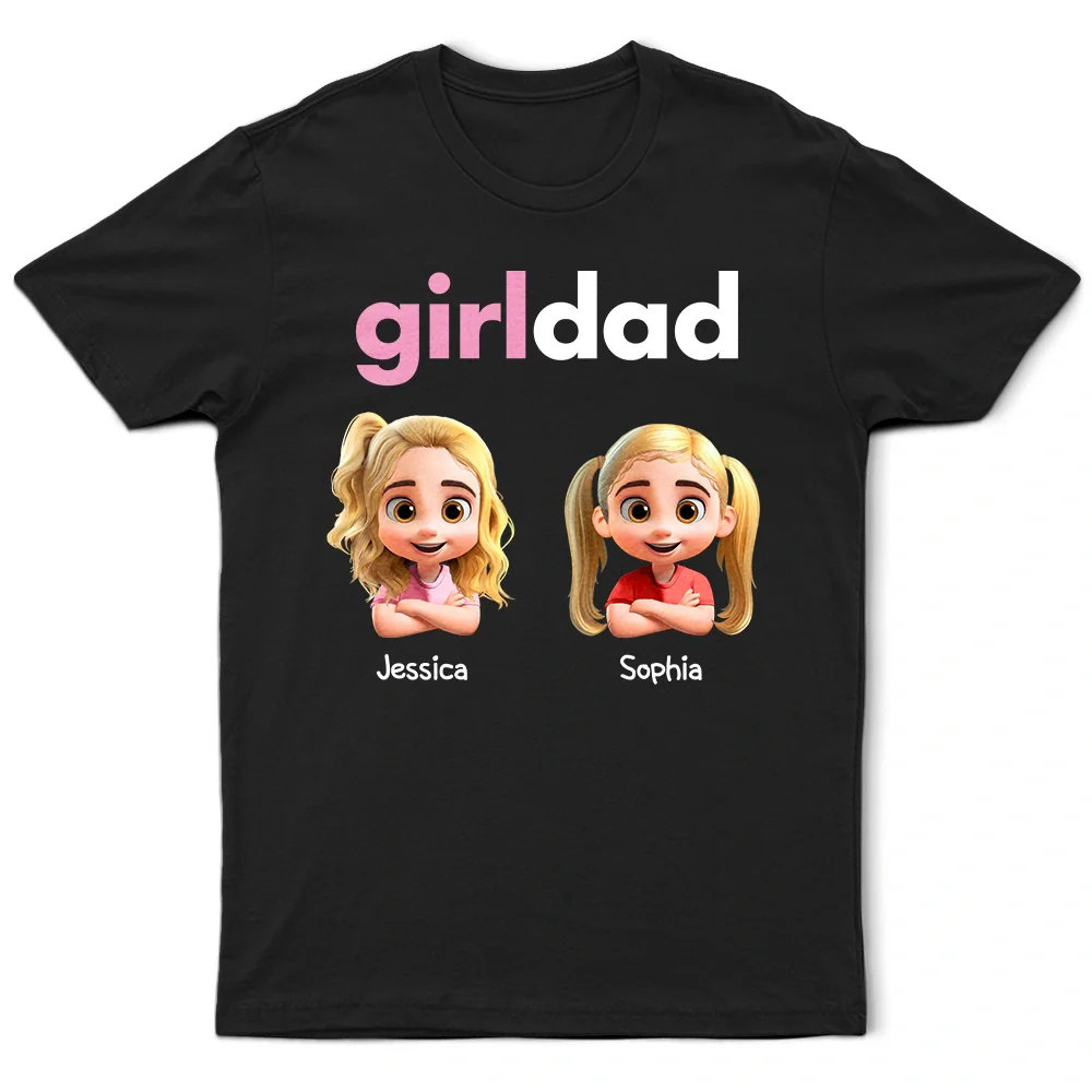 Gift For Husband, Gift For Father, Happy, Dad - Daughters (Young) - Girl Dad - Personalized T Shirt