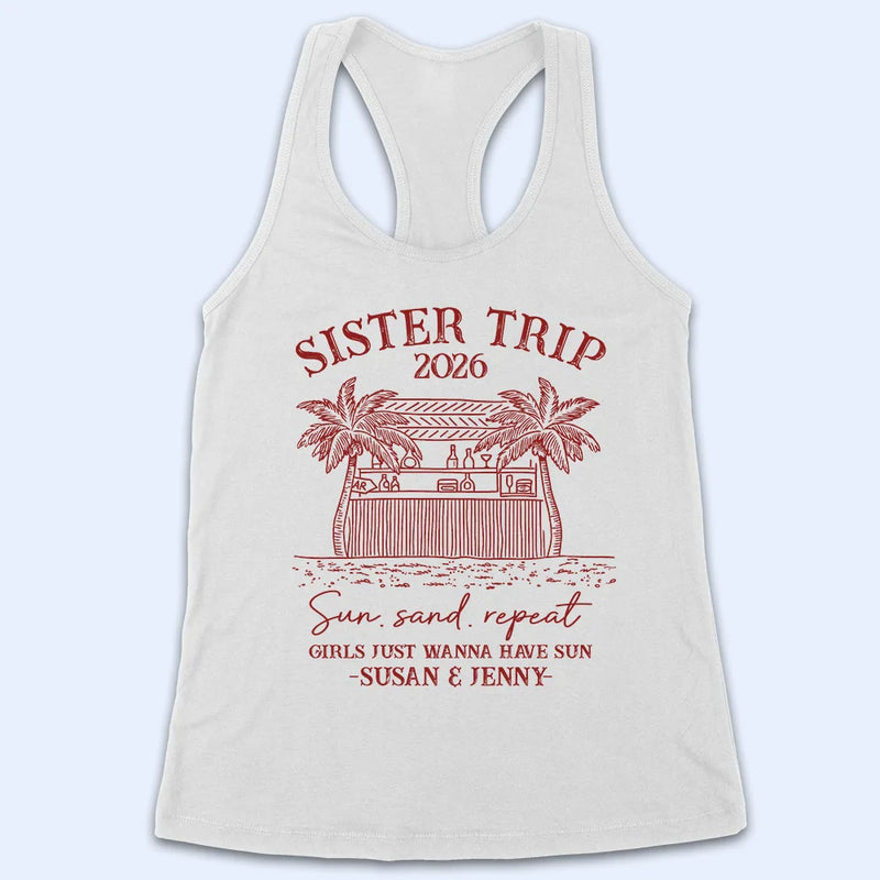 Beach,Gift For Bestie,Family,Happy,Summer - Girls Trip A Lot Of Laughter & Memories - Personalized T Shirt