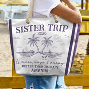 Gift For Bestie,Happy,Summer,Family - Girls Trip Friends Beach Drink - Personalized Beach Bag