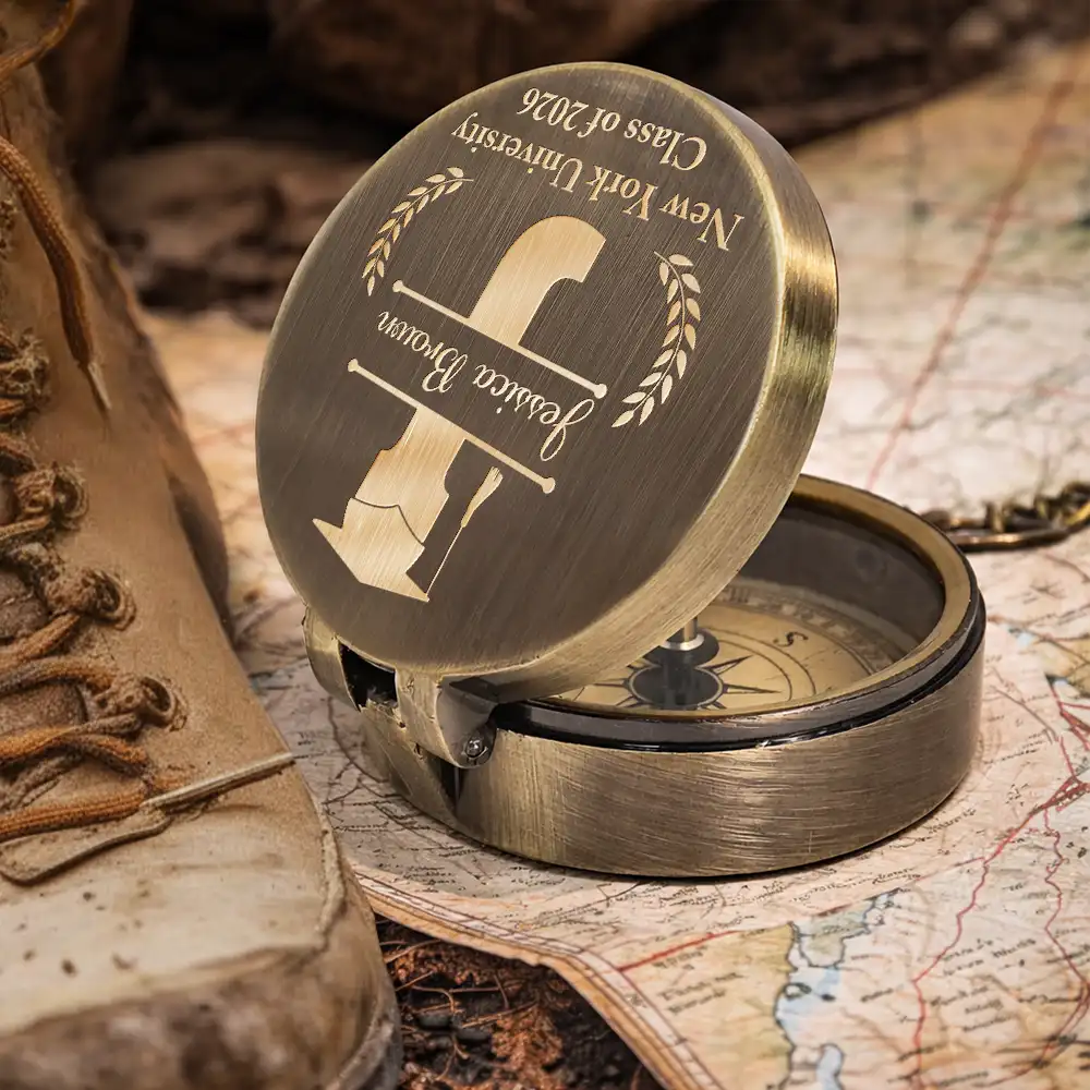 Graduation,Gift For Women,Gift For Men,Happy,Gift For Yourself - Go Confidently In The Direction Of Your Dreams - Personalized Engraved Brass Compass