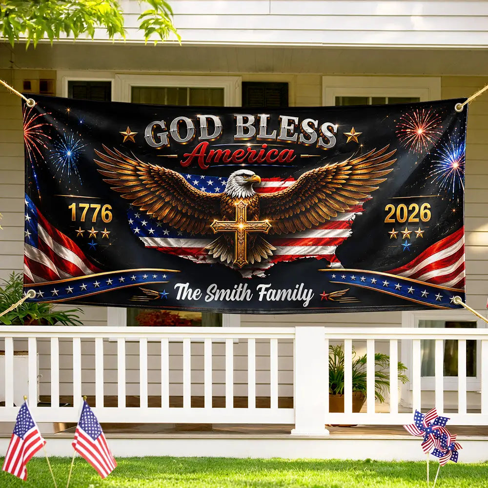 God Bless America - Personalized Horizontal Banner