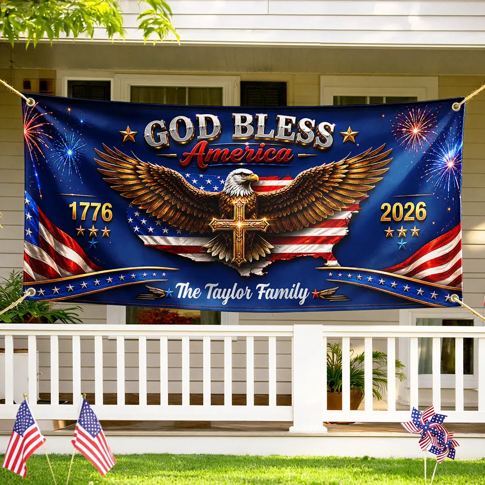 God Bless America - Personalized Horizontal Banner