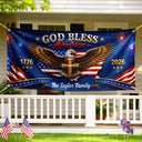 America 250th,Independence Day,Family,Proud,Custom Text - God Bless America - Personalized Horizontal Banner