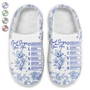 Gift For Yourself,Gift For Wife,Gift For Girlfriend,Gift For Aunt,Gift For Women,Gift For Mother,Gift For Grandma,Gift For Daughter,Gift For Sibling,Gift For Sisters,Gift For Bestie,Christian - God Says You Are Toile Style - Personalized Fluffy Slippers