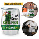 Golf Couple Golfer Best Score Custom Wine Tumbler, Couple Gift