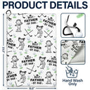 Sport Dad,Golf,Gift For Father,Stick Figure,Non-Eng,Icon,Playful - Golf Dad Best Dad By Par Kid Stick Figures - Personalized Golf Towel