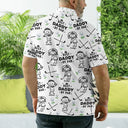 Sport Dad,Golf,Gift For Father,Stick Figure,Icon,Playful - Golf Dad Best Dad By Par Kid Stick Figures - Personalized Polo Shirt