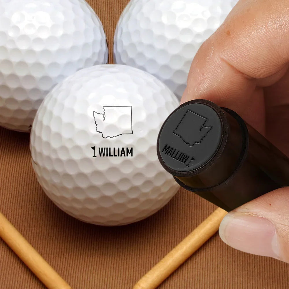 Happy,Sport Dad,Golf,Gift For Father,Gift For Men - Golf Makes Me Happy - Personalized Golf Ball Stamp With Metal Storage Box