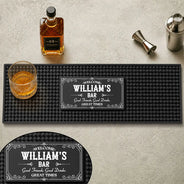 Gift For Men,Gift For Yourself,Confident,Custom Text - Good Friends Good Drinks Great Times - Personalized Bar Mat