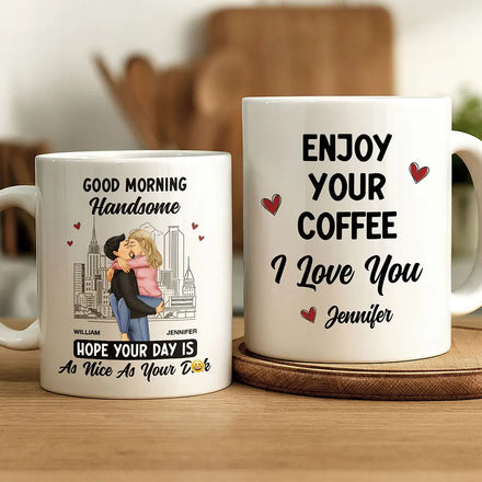Good Morning Handsome Beautiful - Personalized Mug