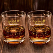 Gift For Bestie,Graduation,Happy,Icon - Graduation Cap Toss Metal Engraved Effect - Personalized Whiskey Glass