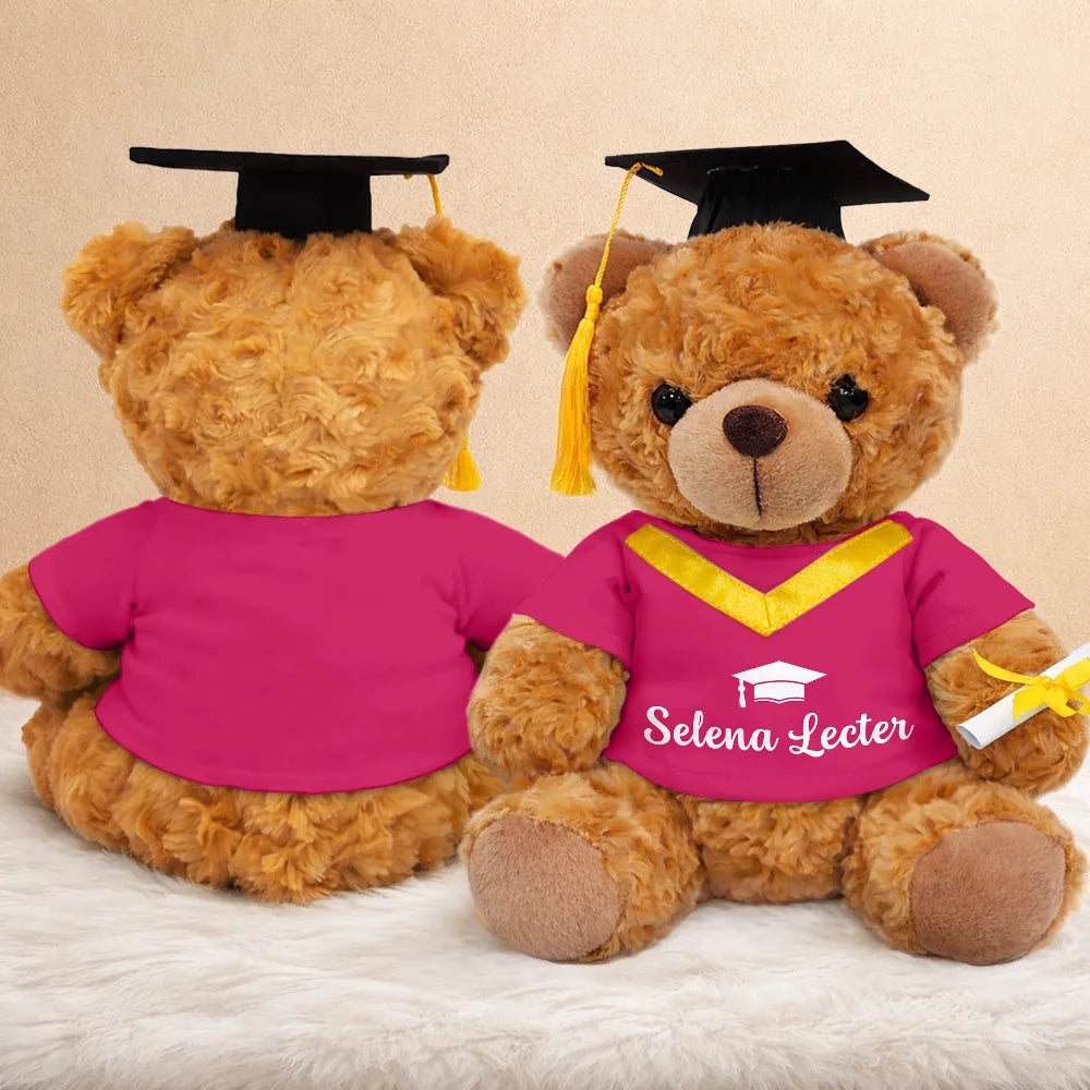 Graduation,Happy,Gift For Yourself,Gift For Daughter,Gift For Son,Gift For Bestie,Proud - Graduation Pride Dual Flags - Personalized Teddy Bear