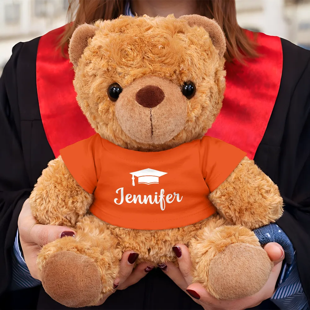 Graduation,Happy,Gift For Yourself,Gift For Daughter,Gift For Son,Gift For Bestie,Proud - Graduation Pride Dual Flags - Personalized Teddy Bear