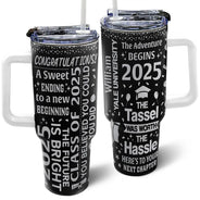 Graduation The Adventure Begins - Personalized 40oz Tumbler With Straw