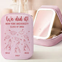 Gift For Bestie,Graduation,Happy,Icon - Graduation Cap Toss Celebration - Personalized Makeup Box With LED Mirror