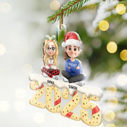 Gift For Grandpa,Gift For Grandma,Gift For Grandparents,Happy,Parents,Christmas - Grandkids Christmas Tree Cake 3D Effect - Personalized Custom Shaped Acrylic Ornament