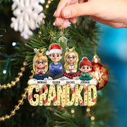 Gift For Grandpa,Gift For Grandma,Gift For Grandparents,Happy,Parents,Christmas - Grandkids Christmas Tree Cake 3D Effect - Personalized Custom Shaped Acrylic Ornament