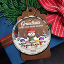 Gift For Grandma,Gift For Grandpa,Gift For Grandparents,Gift For Grandkids,Christmas,Happy - Grandkids Make Life More Grand - Personalized Circle Glass Ornament