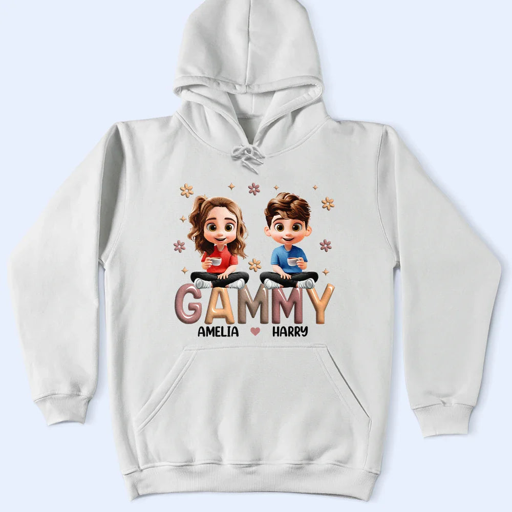 Gift For Mother,Gift For Grandma,Happy,Gift For Wife - Grandma Grandkid Cartoon - Personalized T Shirt