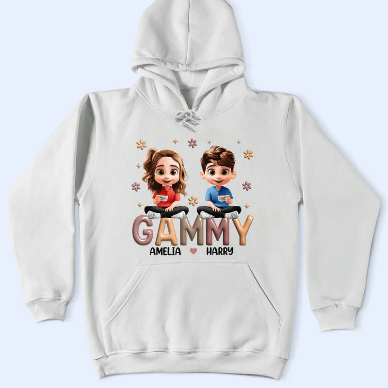 Gift For Mother,Gift For Grandma,Happy,Gift For Wife - Grandma Grandkid Cartoon - Personalized T Shirt