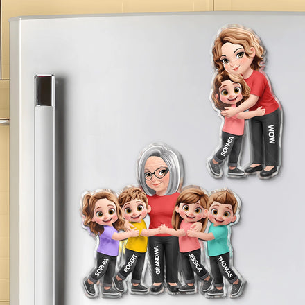Grandma Grandkids Mom - Personalized Acrylic Magnet