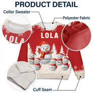 Gift For Grandpa, Gift For Women, Christmas, Top Market, Happy - Grandma Grandkids Snowman 3D Effect - Personalized Unisex Ugly Sweater