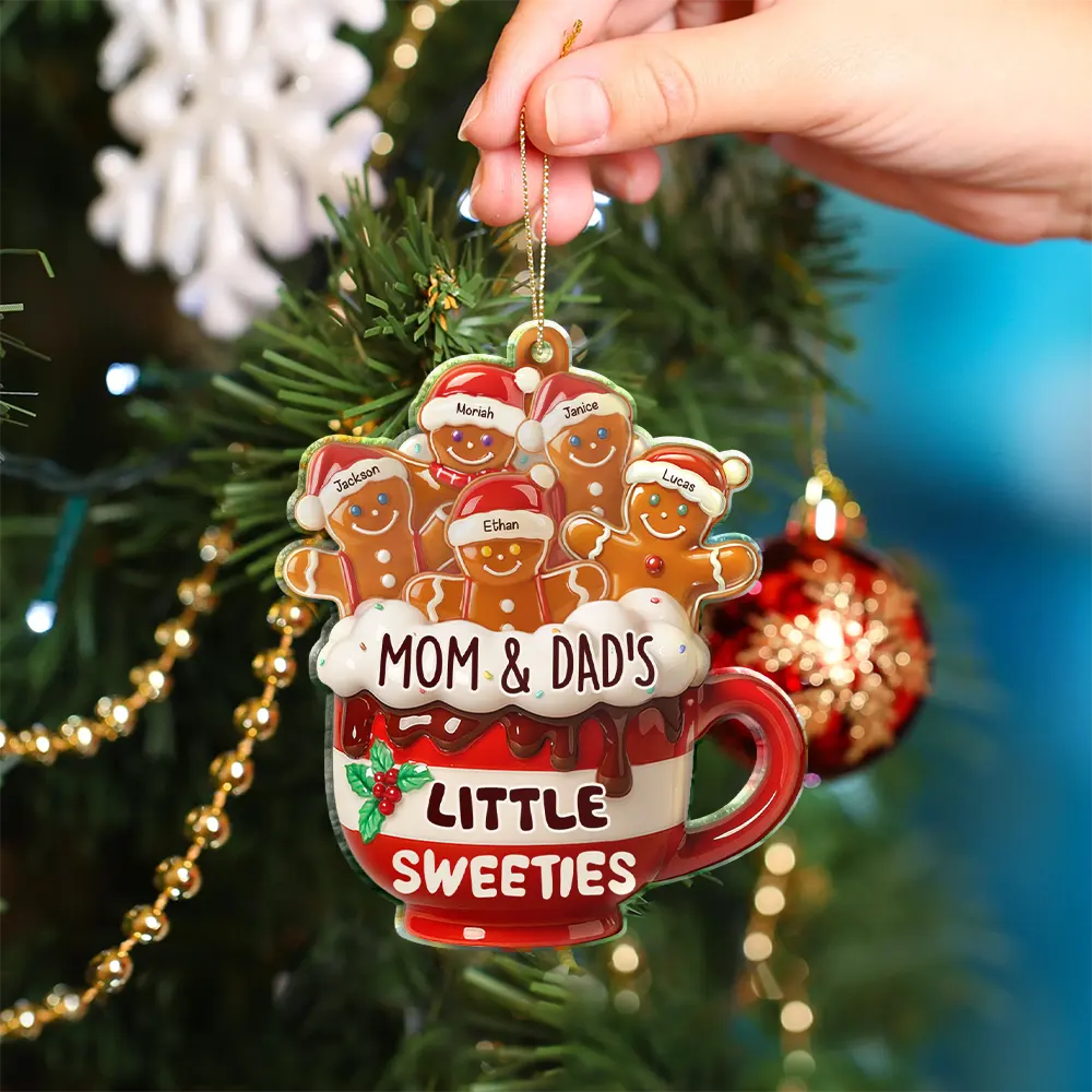 Happy,Gift For Grandma,Grandma's Hobby,Gift For Mother,Christmas - Grandma Grandpa Mom Dad Perfect Batch Gingerbread - Personalized Custom Shaped Acrylic Ornament
