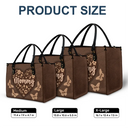 Gift For Mother,Gift For Grandma,Happy,Grandma,Grandkids - Mommy Grandma Leather Floral - Personalized Leather Bag
