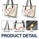 Gift For Mother, Gift For Grandma, Happy - Grandma Little Hearts - Personalized Leather Tote Bag