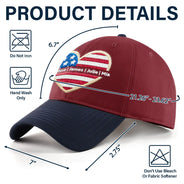 Gift For Mother, Gift For Grandma, Love, Independence Day - Grandma Mom American Heart - Personalized Embroidered Two Tone Cap