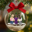 Christmas, Gift For Grandpa, Love, Gift For Mother - Grandma Mom And Children Together - Personalized 3D Acrylic Ball Ornament