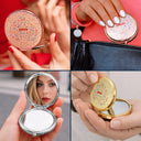 Gift For Grandma,Gift For Mother,Love,Happy - Grandma Mom Birth Flower Blooming In Love - Personalized Compact Mirror