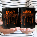 Adorable,Gift For Grandma,Halloween,Icon - Grandma Mom Spooky Kid Name - Personalized Black Mug