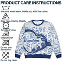 Gift For Grandma,Christmas - Grandma Mom Toile De Jouy - Personalized Unisex Ugly Sweater
