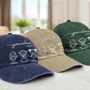 Gift For Grandma,Grandma,Grandkids,Happy - Grandma Nana Gigi Since - Personalized Vintage Washed Denim Cap