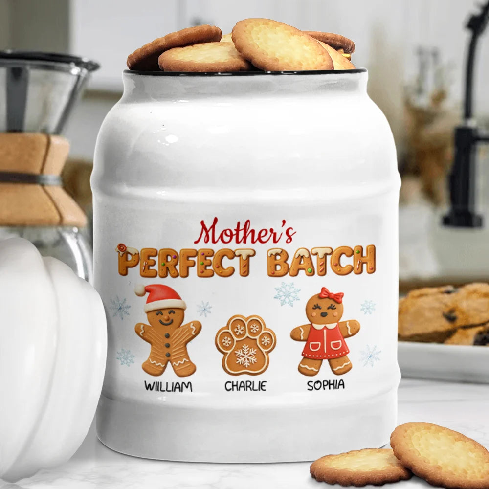 Happy,Gift For Grandma,Grandma's Hobby,Gift For Mother - Grandma's Favorite Cookies 3D Effect - Personalized Cookie Jar