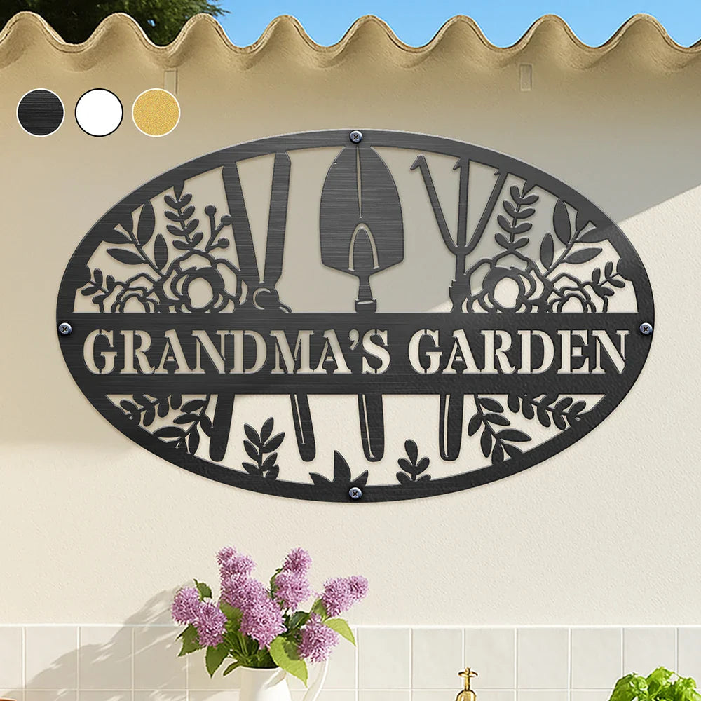 Grandma's Garden - Personalized Cutout Metal Sign