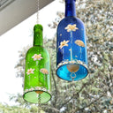 Gift For Mother, Gift For Grandma, Grandma - Grandkids, Family, Happy - Grandma's Garden Birth Month Flower - Personalized Wine Bottle Wind Chime