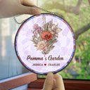 Gift For Grandma,Gift For Mother,Gift For Wife,Love - Grandma's Garden Nana Mom Birth Flower - Personalized Stained Glass Window Hanging Suncatcher