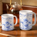 Gift For Grandma,Gift For Mother,Gift For Wife - Grandma's Garden Toile Birth Flower - Personalized White Edge-to-Edge Mug