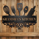 Happy, Gift For Grandma, Gift For Mother, Cooking, Baking , Gift For Women, Gift For Yourself - Grandma's Kitchen - Personalized Cutout Metal Sign