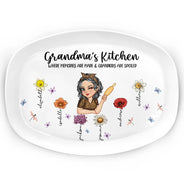 Gift For Mother,Cooking,Grandma - Grandkids,Grandma's Hobby,Gift For Grandma - Grandma's Kitchen Where Memories Are Made - Personalized Plate