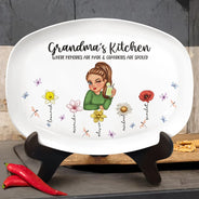 Gift For Mother,Cooking,Grandma - Grandkids,Grandma's Hobby,Gift For Grandma - Grandma's Kitchen Where Memories Are Made - Personalized Plate