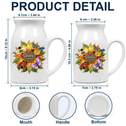 Gift For Grandma,Grandma - Grandkids,Grandma's Hobby,Gardening,Happy,Icon,Playful - Grandma's Love Bugs Stained Glass Effect - Personalized Ceramic Flower Vase