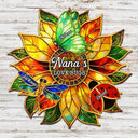 Gift For Grandma,Grandma - Grandkids,Grandma's Hobby,Gardening,Happy,Icon,Playful - Grandma's Love Bugs Stained Glass Effect - Personalized Custom Shaped Metal Sign