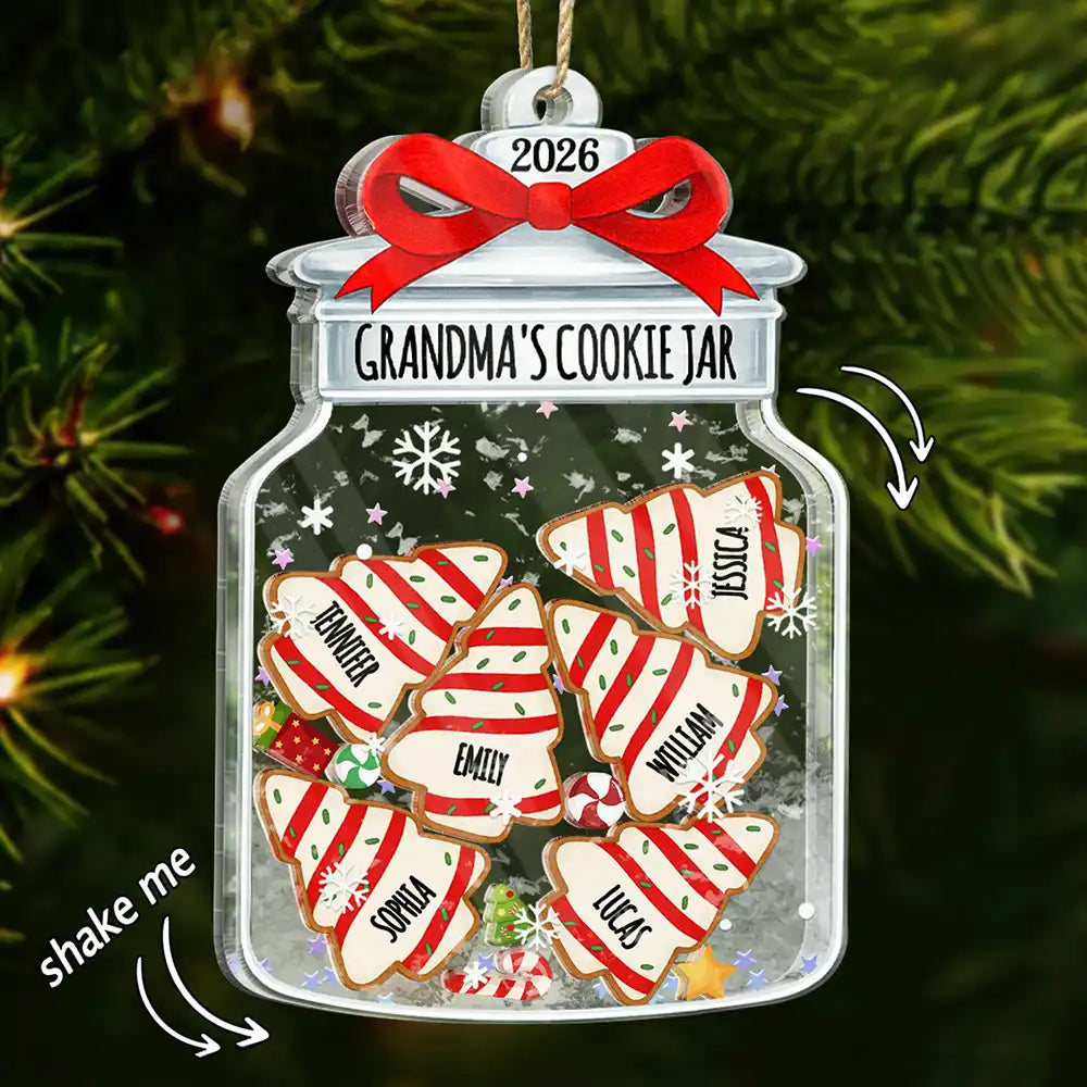 Grandma's Cookie Jar Family Keepsake - Personalized 3-Layered Acrylic Shaker Ornament