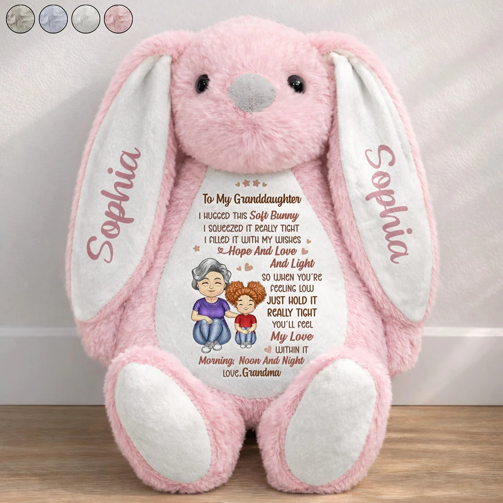 Grandmother Granddaughter I Filled It With My Wishes - Personalized Soft Toy Bunny