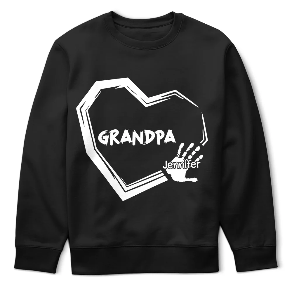 Gift For Father,Dad - Children,Happy - Grandpa Dad Heart Handprints - Personalized T Shirt